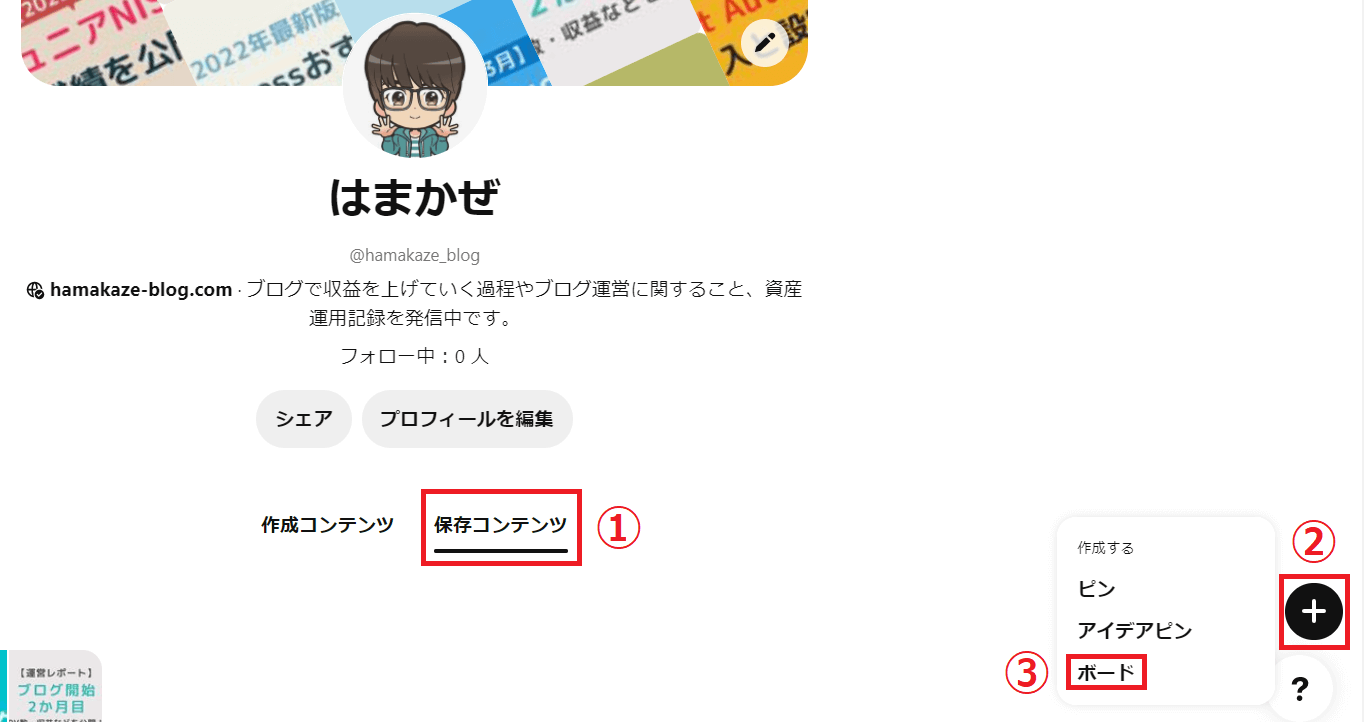 ピンタレストボードを作成する画像