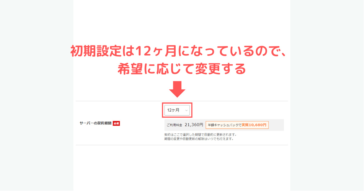 シン・レンタルサーバーの契約期間をえらぶ