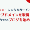【シン・レンタルサーバー】サブドメインを取得しWordPressブログを始める方法を徹底解説